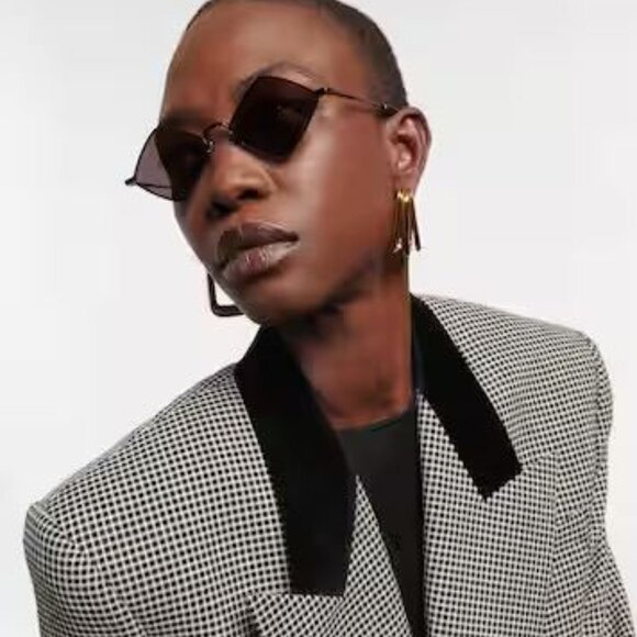 Saint Laurent Women Sunglasses Black Geometric SL302 LISA 002 BRAND NEW - Picture 7 of 17